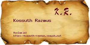Kossuth Razmus névjegykártya